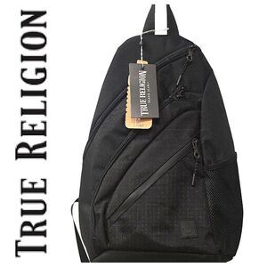 True Religion Agni Tripke Zip Sling Bag- Black